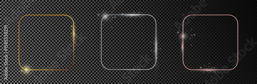 Set of three rounded square frames