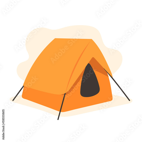 Bright camping tent provides shelter in wild, where camping tent structure ensures rest and tent color adds vibrant look to nature escapes.