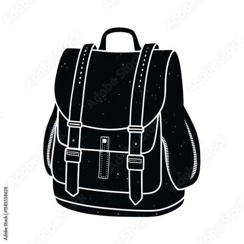 Classic backpack with buckles and straps silhouette