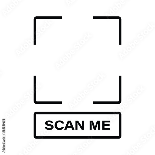 Scan Me QR Code Frame, Minimal Corner Bracket Vector
