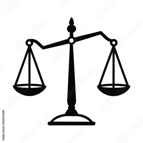 Wallpaper Mural Classic balance scale symbol of justice and fairness silhouette Torontodigital.ca