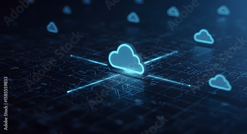 Abstract cloud computing network illustration