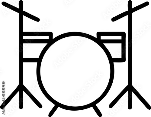 Drum set icon vector 