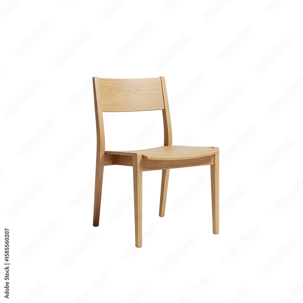 Minimalist wooden chair against a black background Minimalist wooden chair against a black background