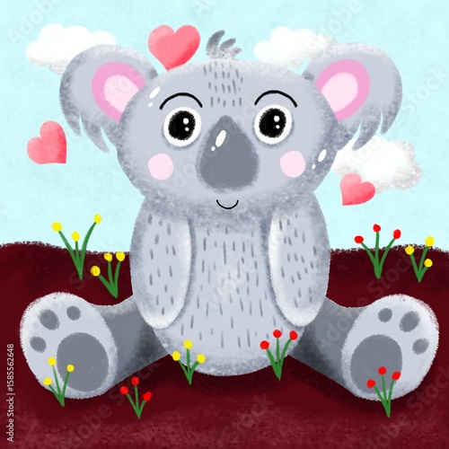 Photography Koala with heart