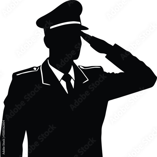  soldier man salute silhouette vector illustration