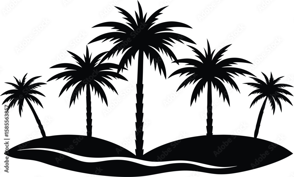 Fototapeta premium palm trees on the beach vector
