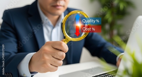 Analyzing cost and quality with magnifying glass for business process optimization strategy