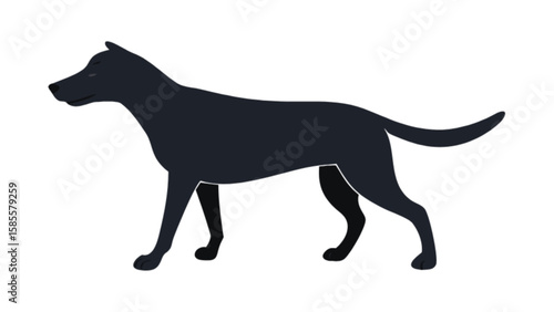 Black dog silhouette illustration for pet lovers and animal enthusiasts vector graphic design resource image