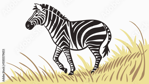 Zebra illustration drawing animal wildlife safari black and white stripes mammal nature graphic design art
