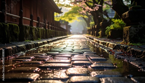 和の静かな石の小道