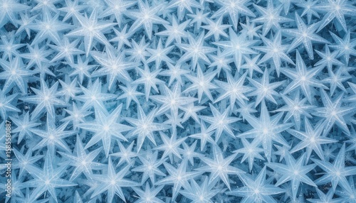 Frosty star patterns on icy surface cold winter