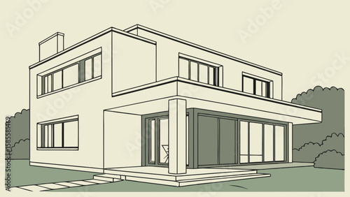 Modern house design architecture building exterior home contemporary residence property real estate style