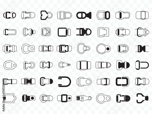 versatile buckle vectors: minimalist and ornamental silhouettes for fashion, leather goods and templates
