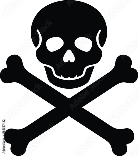  black head skull silhouette vector illustration