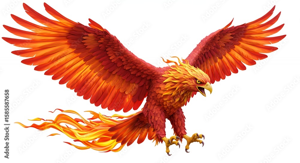 Fototapeta premium Mythical phoenix in flight