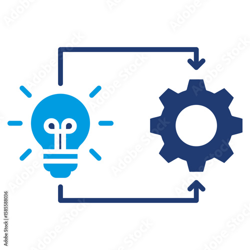 Implementation Icon Vector Illustration Blue Version