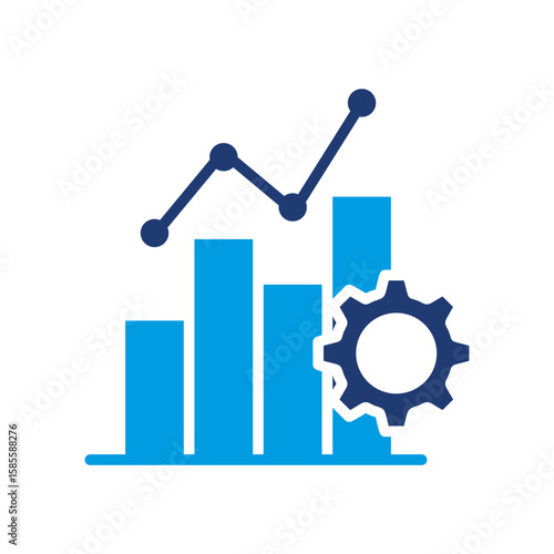 Productivity Icon Vector Illustration Blue Version