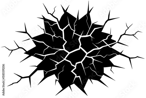 wall fracture texture effect silhouette vector illustration 