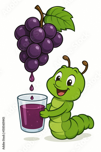 Everyone loves juice, and a funny caterpillar.