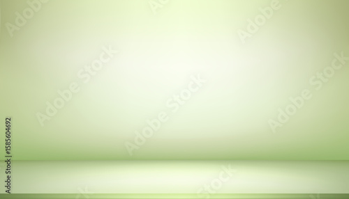 Autumn Background Pale Green Studio with shadow,light on wall interior,Green Podium Display Room with sunlight overlay on floor,Vector Minimal background for product presentation in Spring,Summer
