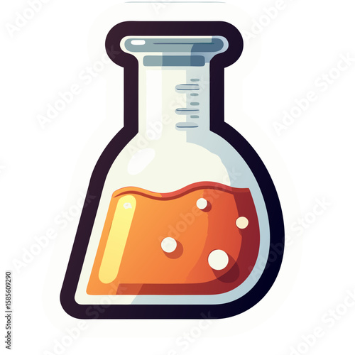 Bubbling Orange Potion Flask