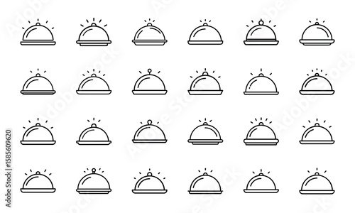 Food and Drink Outline Icons Collection A Comprehensive Set of Culinary Delights and Beverage Symbols