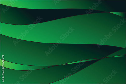 Abstract dark green background with subtle curved gradient lines