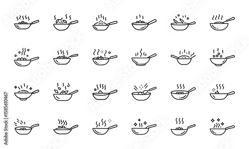 Food and Drink Outline Icons Collection A Comprehensive Set of Culinary Delights and Beverage Symbols