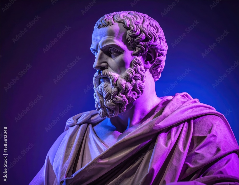 Obraz premium Ancient bust, dramatic lighting