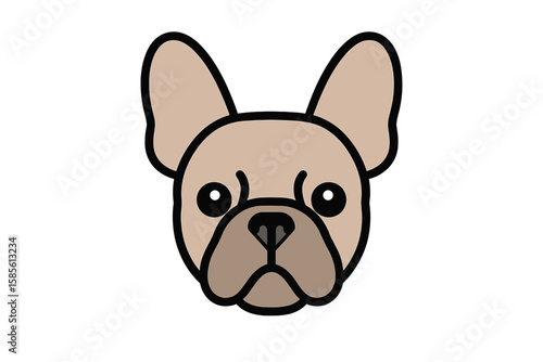 Vector Illustration of a French Bulldog Dog Face