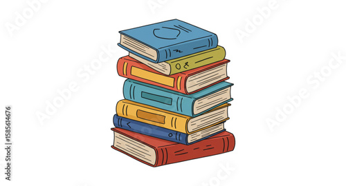 stack of old books isolated