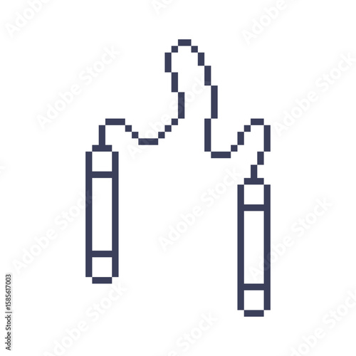 skipping rope retro pixel art