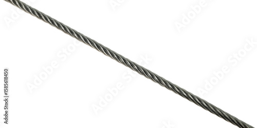 Twisted metal cable isolated on a transparent background