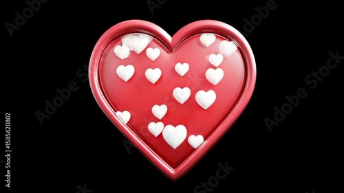 Red heart-shaped element Red heart with small white heart