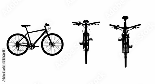 Bicycle Silhouette Capturing the Essence of Two-Wheeled Freewheeling  Motion