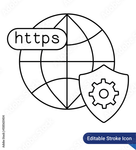Icon showing secure web browser with padlock, representing protected browsing