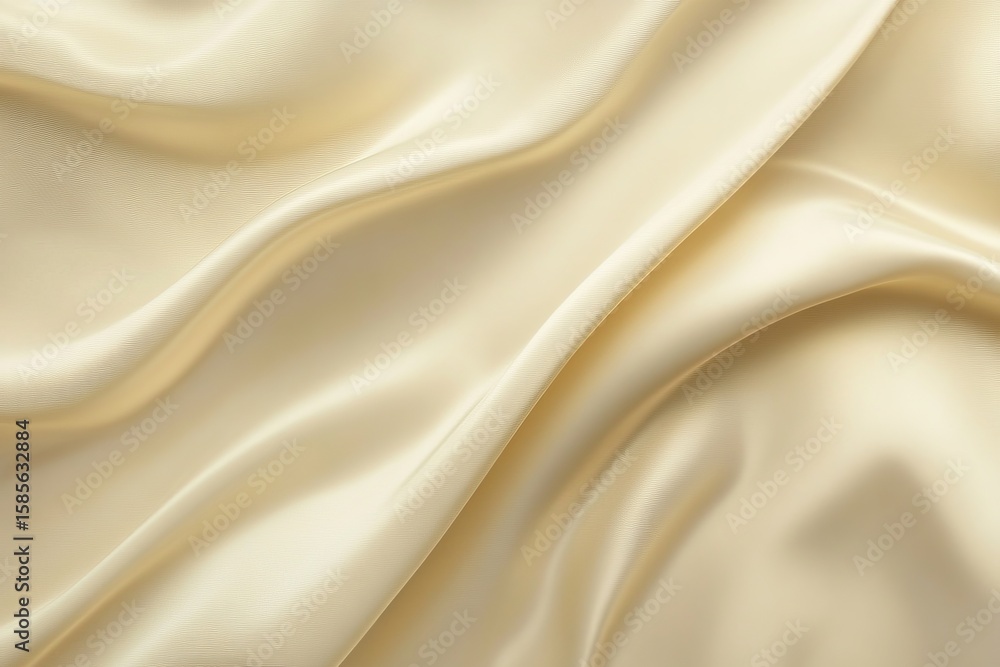 Fototapeta premium Luxury smooth cream silk fabric texture background, elegant soft flowing material for fashion, bridal dresses or luxury interior design concepts