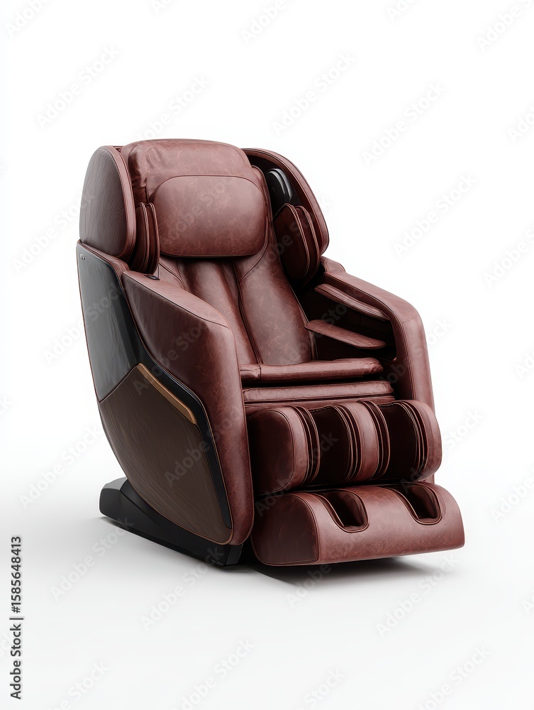 Naklejka premium Modern maroon leather massage chair