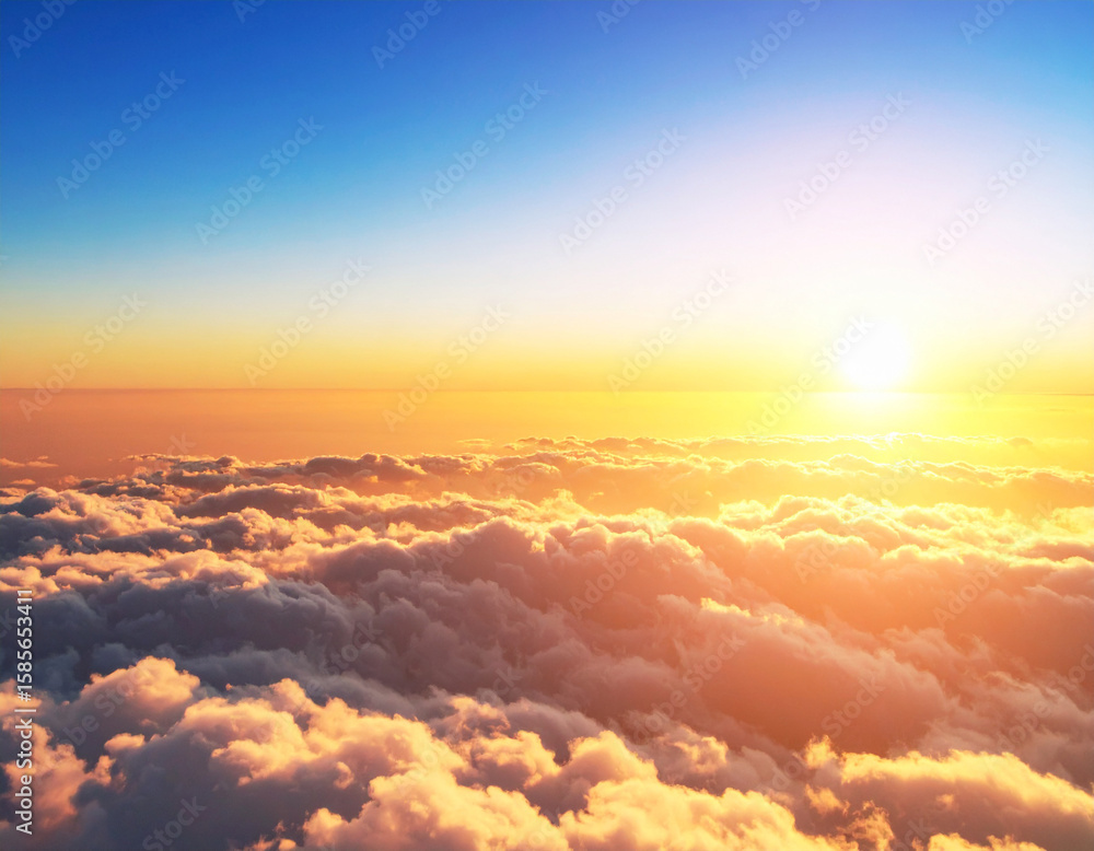 Fototapeta premium Golden Sunset Through a Cloud Sea