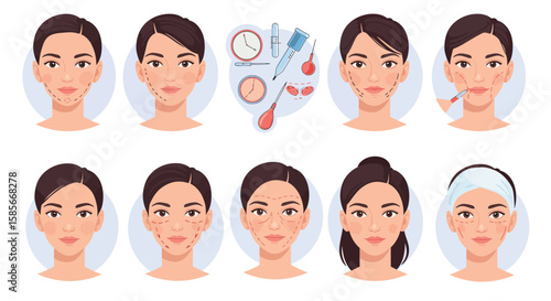 Facial Rejuvenation Procedures: A Detailed Illustration of Cosmetic Enhancements