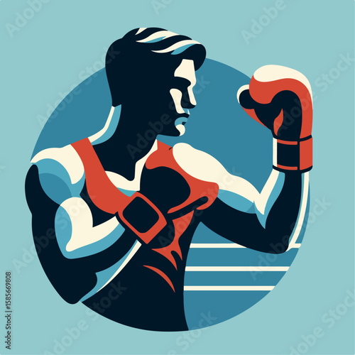 illustration of boxing athlete