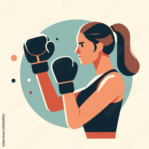 illustration of boxing athlete