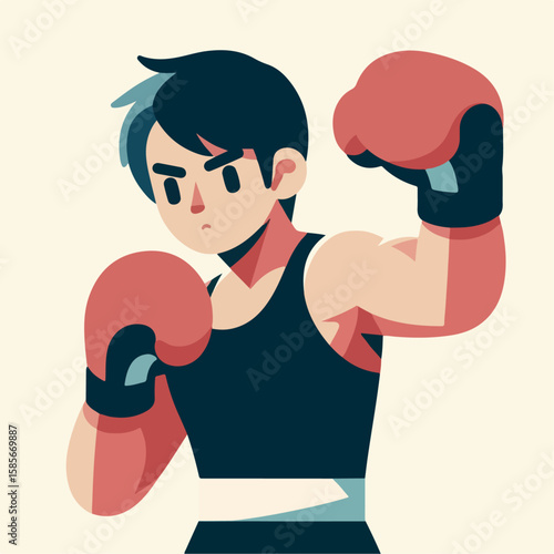 illustration of boxing athlete