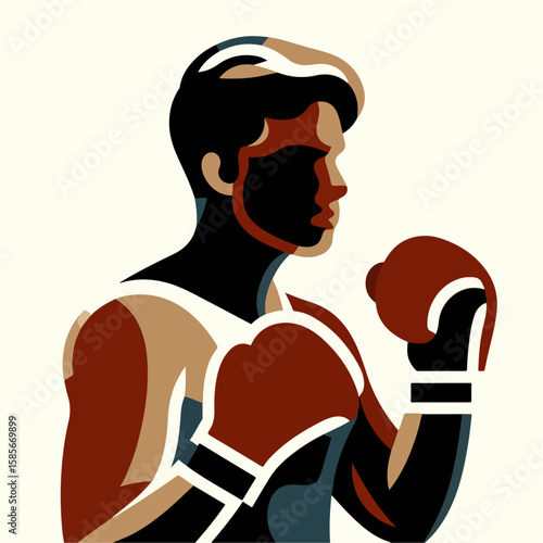 illustration of boxing athlete