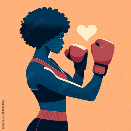 illustration of boxing athlete