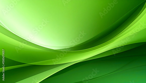 Abstract Green Wave Background Design
