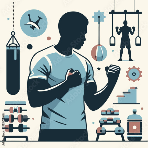 illustration of boxing athlete