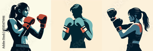 illustration of boxing athlete