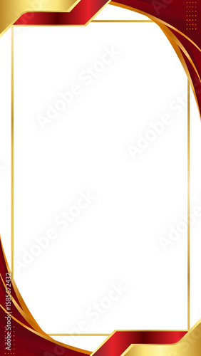 Elegant Red and Gold Abstract Frame with Modern Design
